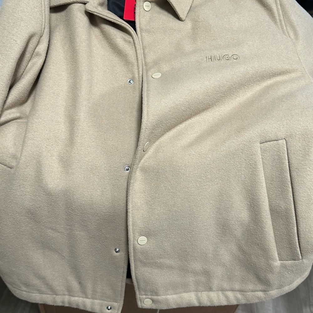 HUGO Men's Beige Bomber Jacket